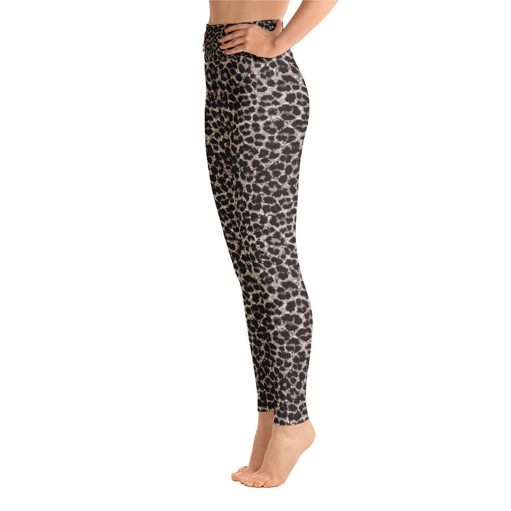 High Waist Neutral Leopard Yoga Leggings