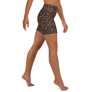 High Waist Leopard Yoga Shorts